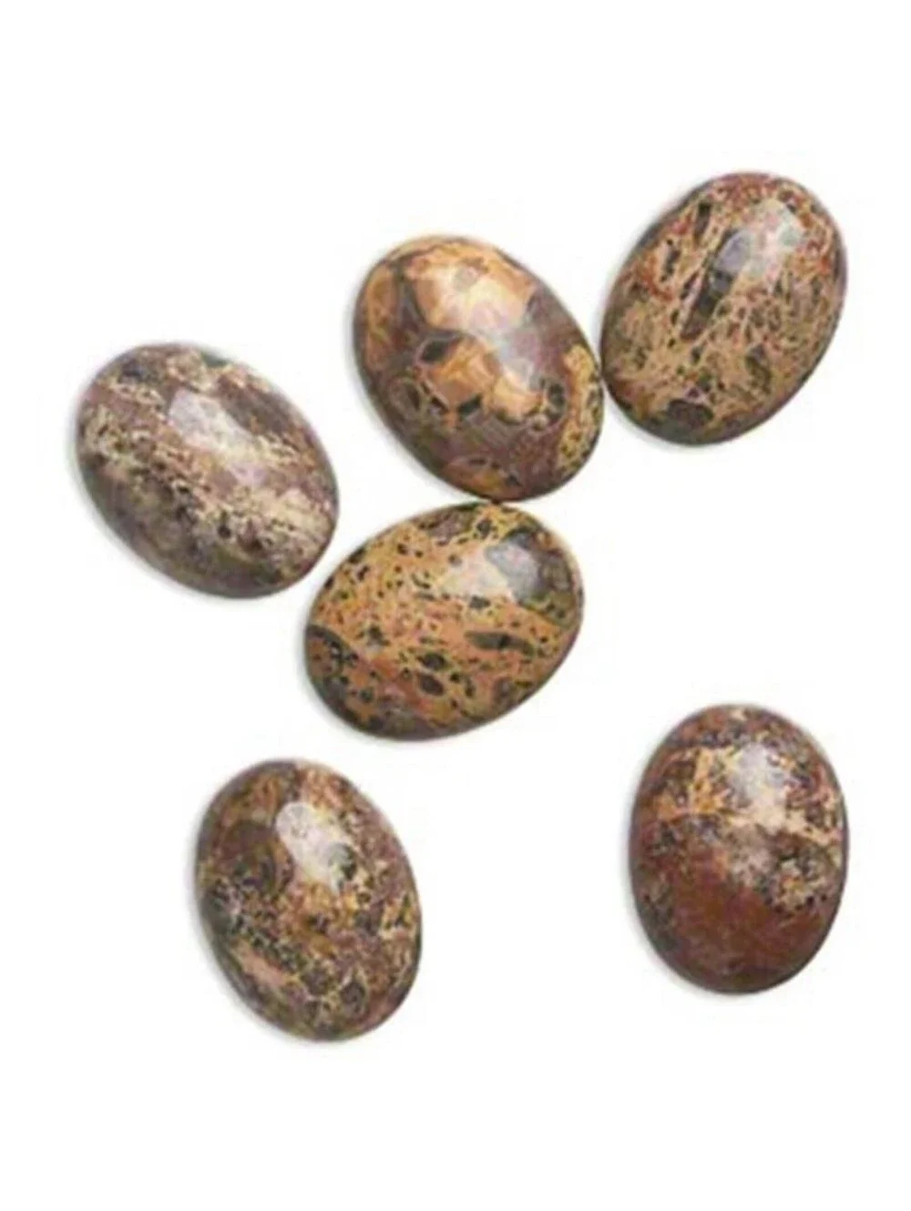 Leopardskin Jasper Natural Gemstone Flat Back Cabochons 18x13mm Oval 2 pcs